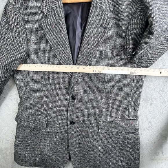 Deansgate Blazer Mens 42 Regular Gray Lambs Wool Sport Coat Jacket Tweed Lined - Picture 6 of 16